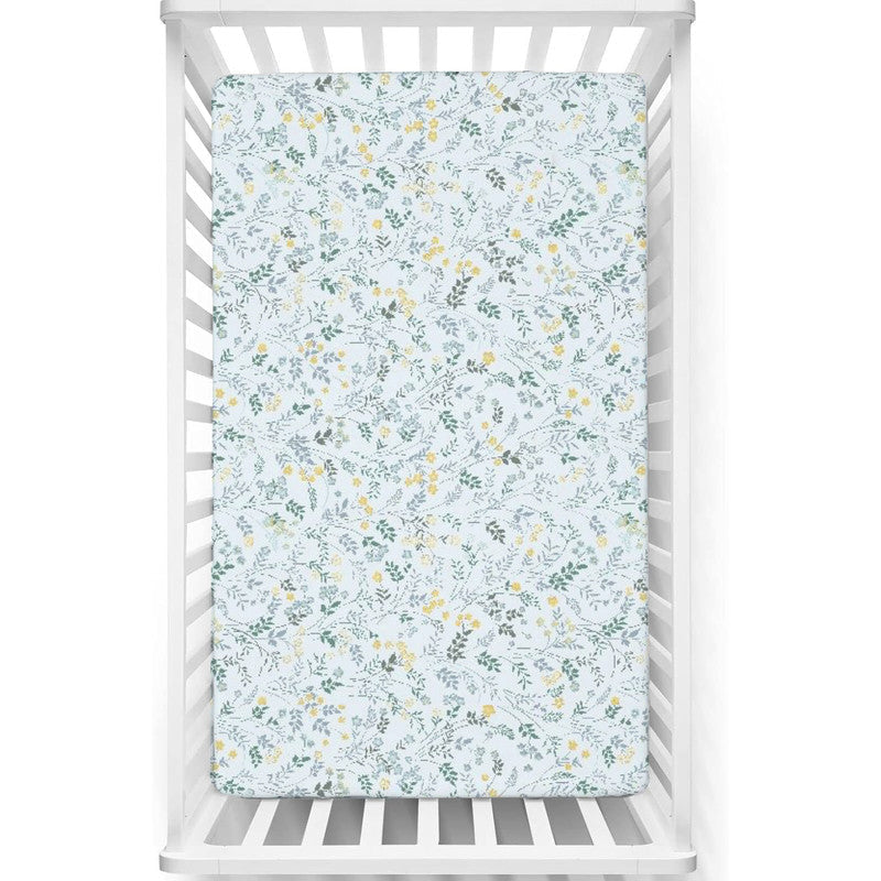 1 Piece Premium Quality Crib Fitted Sheet Only - 100% Cotton Crib Sheet for Standard Crib and Toddler Mattresses, Boys, Girls, Unisex - Garden-Bloom