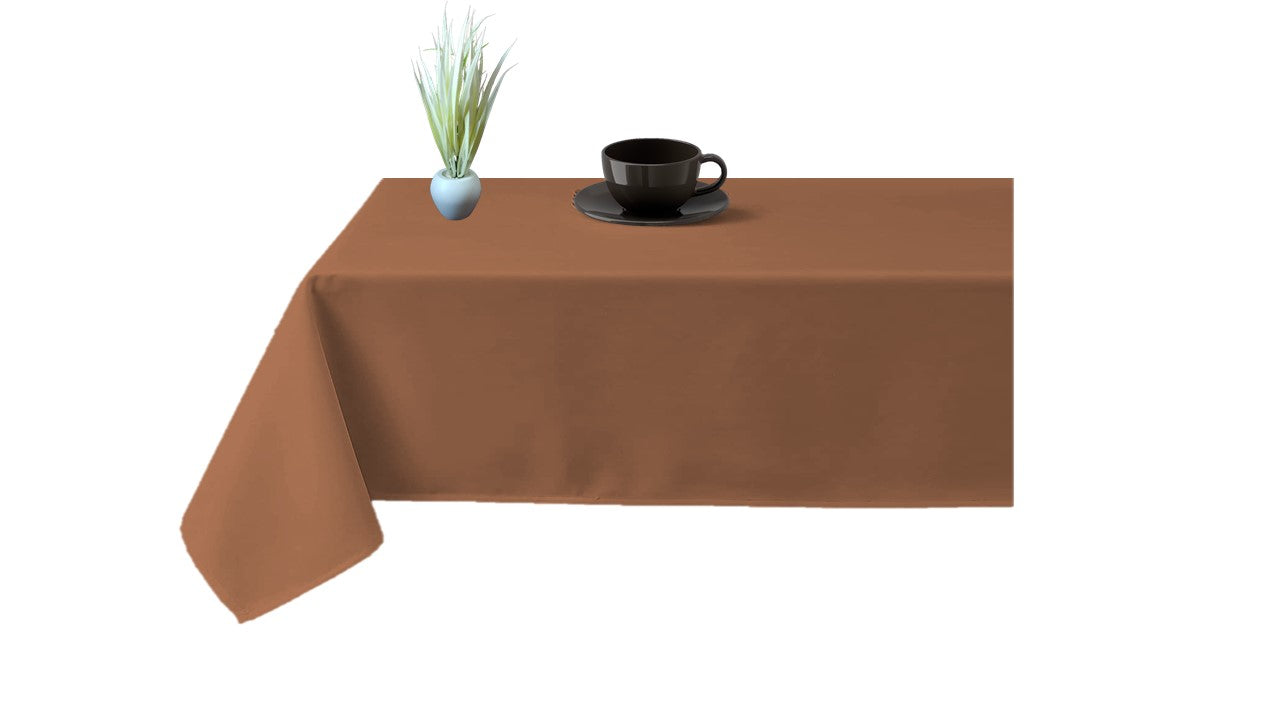 100% Microfiber Table Cover | Washable Rectangle Tablecloth for Parties, Holiday Dinners & Home Use | Durable & Easy-Care Table Cloth | Chocolate