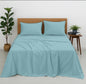 Premium 100% Cotton 4-Piece Bed Sheet Set | 400 TC | Flat Sheet, Elastic Fitted Sheet & 2 Pillow Covers | 10-Inch Deep Pocket (Light Blue)