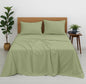 Premium 100% Cotton 4-Piece Bed Sheet Set | 400 TC | Flat Sheet, Elastic Fitted Sheet & 2 Pillow Covers | 10-Inch Deep Pocket (Sage)