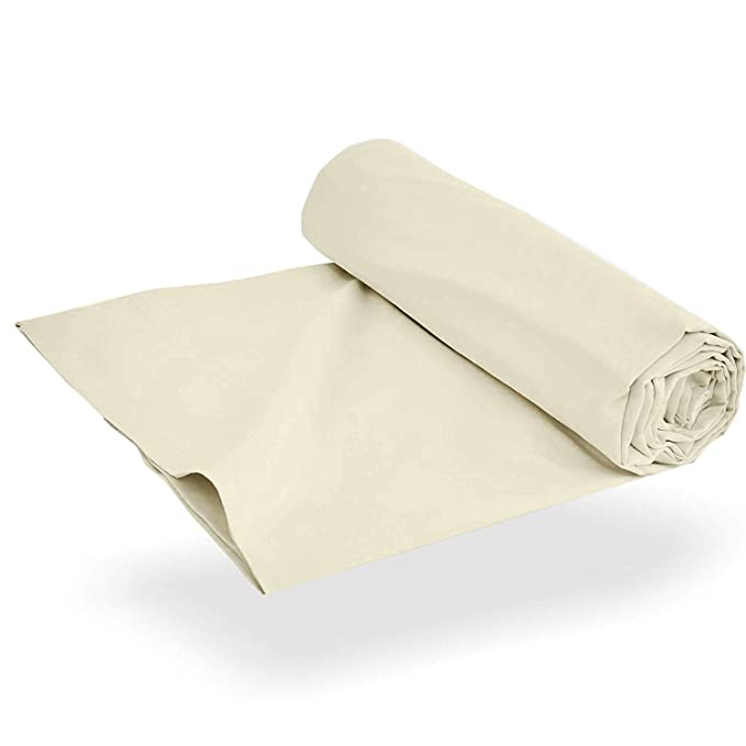 Premium 100% Cotton Flat Sheet | Soft & Cooling Luxury Hotel Quality | 1 Piece Top Sheet Only (Ivory)