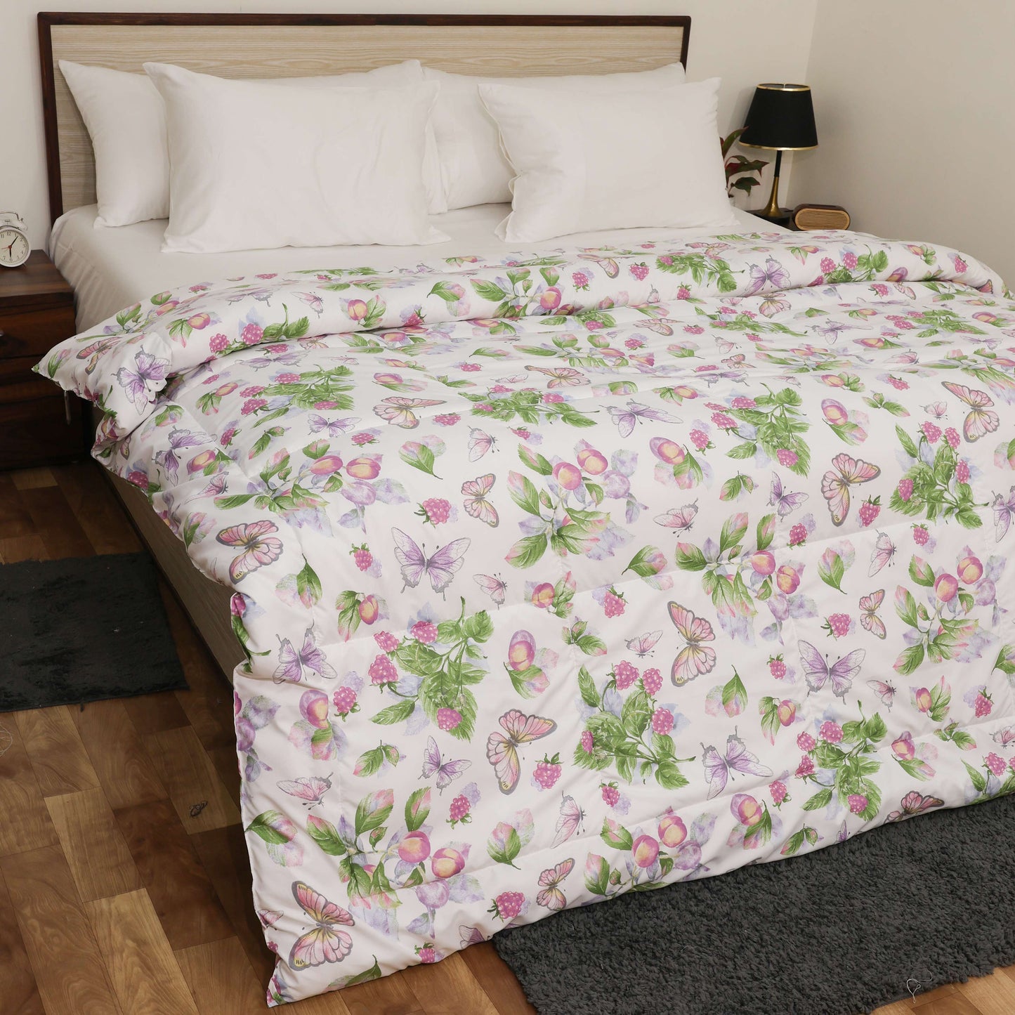 Luxurious Down Alternative AC Comforter | All Season Warmth Down 1 PC Comforter Set | 100% Microfiber Cover | Down Fiber Duvet Insert (Butterfly Meadow)