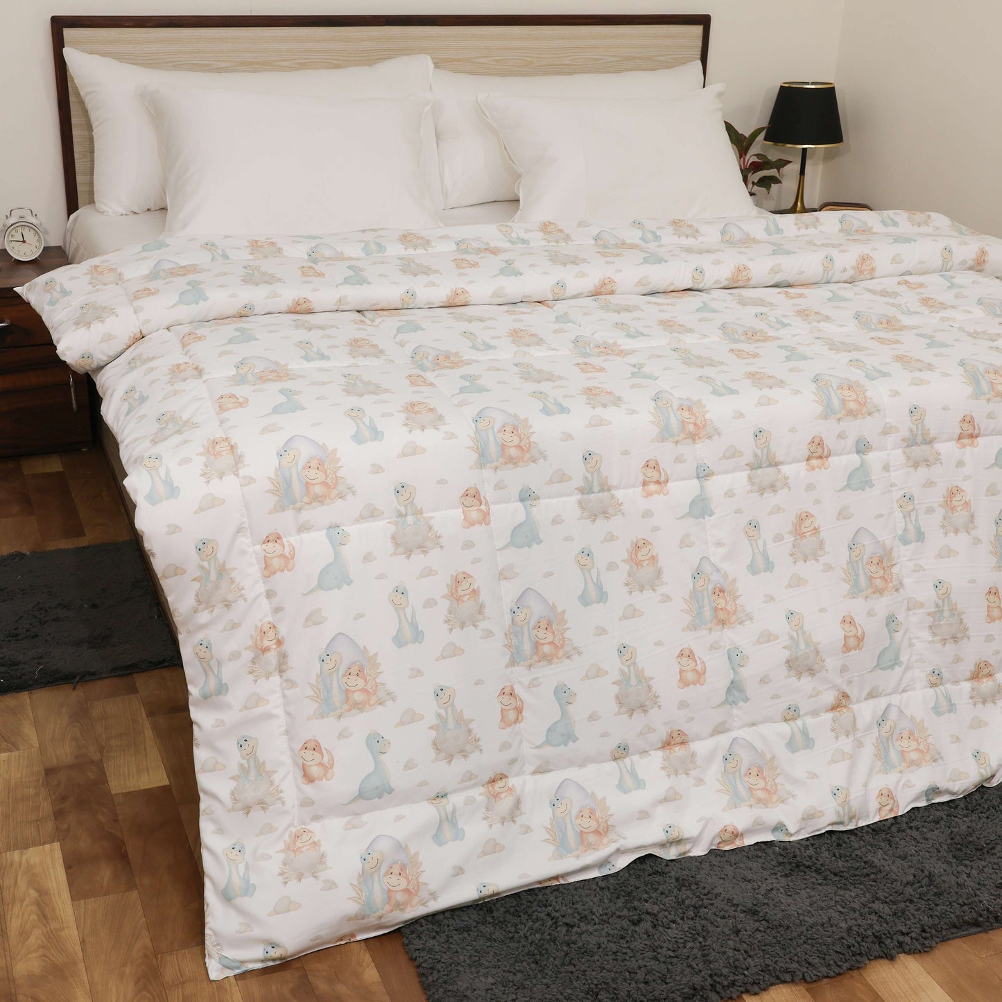 Premium Microfiber Duvet Cover Set | Soft, Durable, Wrinkle-Resistant & Easy-Care Bedding (Cute Dino)