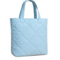 Light Blue Microfiber Quilted Tote Bag 13 x 15 Inch – Lightweight, Durable Shoulder Bag for Shopping, Travel & Daily Use