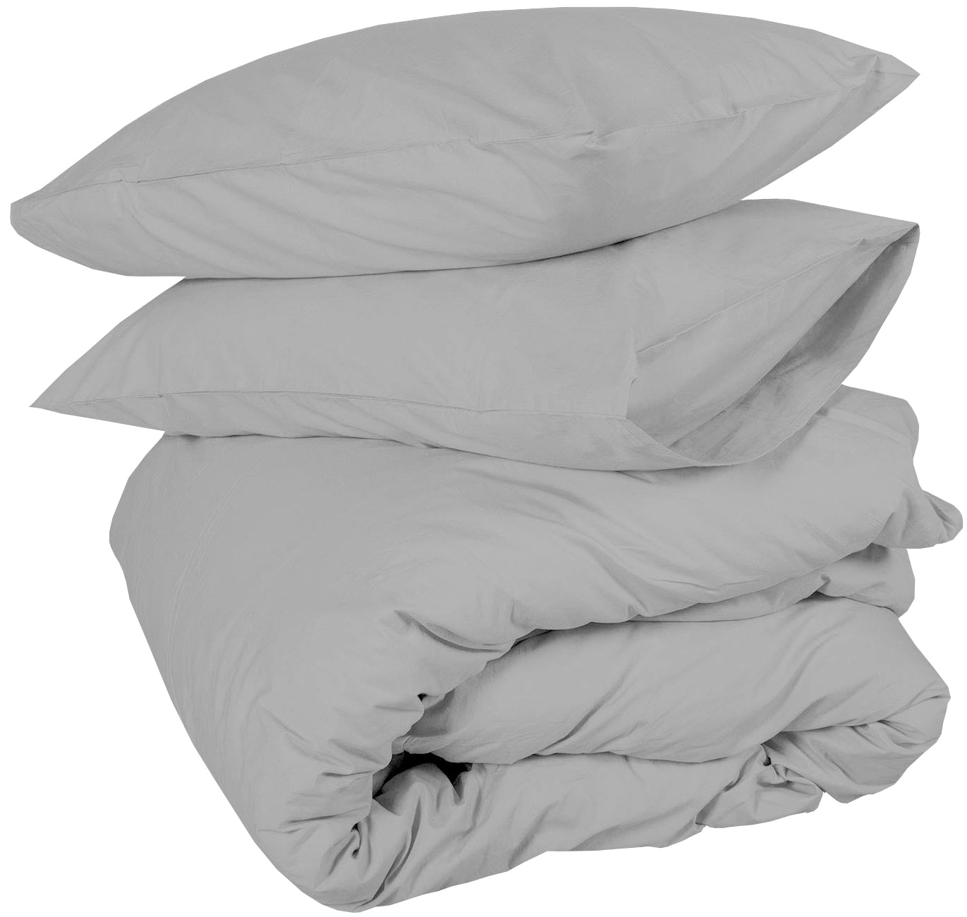 Cotton Duvet Cover – Sateen Weave, Silky Soft & Breathable Bedding Set with Zipper Closure | Long-Staple Cotton Bed Linen | 3-Piece Set (1 Duvet Cover + 2 Pillowcases) - Dark Grey