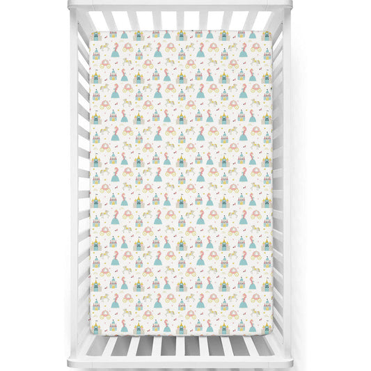 Fitted Cot Crib Sheet | Microfiber Bed Sheets for Newborn Baby Crib Mattress | Deep Pocket All Round Elastic Fitted Crib Sheet for Baby (Little Princess)