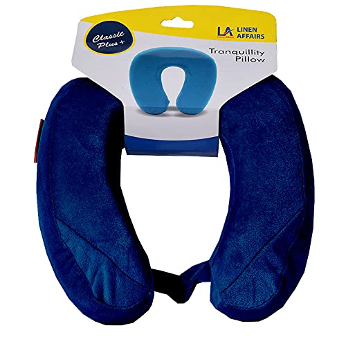 Memory Foam Travel Neck Pillow | Multipurpose Portable Pillow for Sleeping, Neck Pain & Long Trips | Ideal for Men & Women | Standard Travel Pillow | Navy Blue