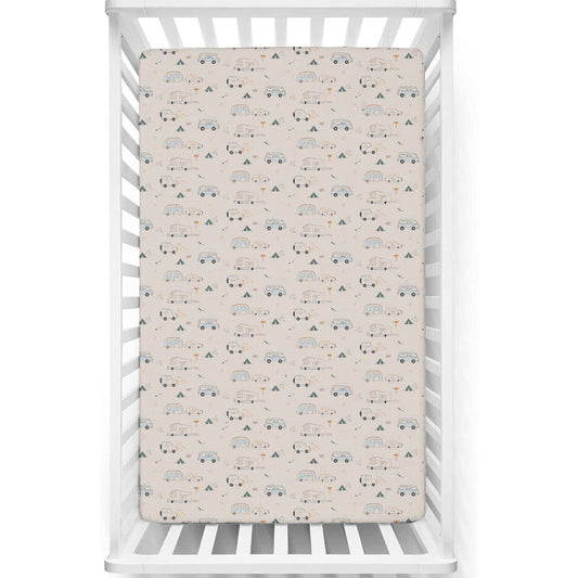 Fitted Cot Crib Sheet | Microfiber Bed Sheets for Newborn Baby Crib Mattress | Deep Pocket All Round Elastic Fitted Crib Sheet for Baby (Old Truck Farm)