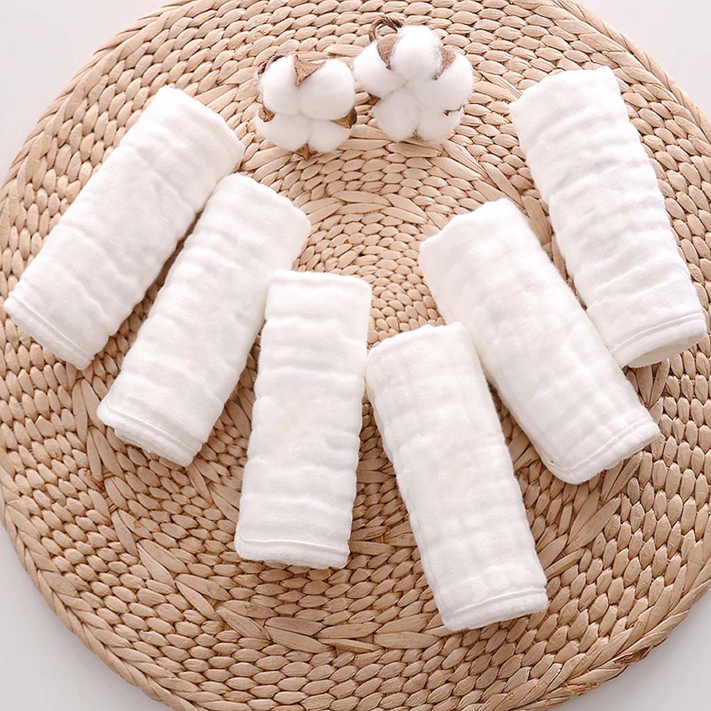 Muslin Burp Cloths for Babies – 6-Layer Baby Burp Cloth Set | Pack of 2 | Soft & Absorbent Burp Cloths for Baby Boys & Girls | 20 x 10 Inches - White