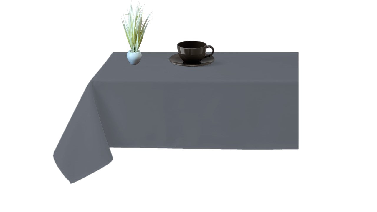 100% Microfiber Table Cover | Washable Rectangle Tablecloth for Parties, Holiday Dinners & Home Use | Durable & Easy-Care Table Cloth | Dark Grey