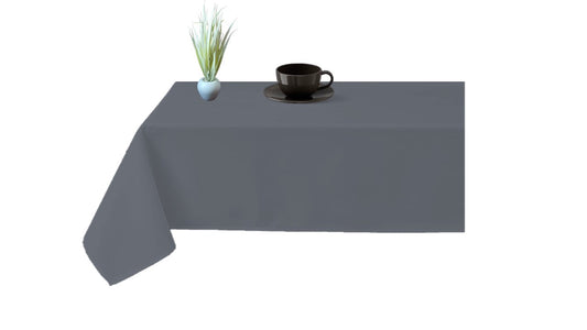 100% Microfiber Table Cover | Washable Rectangle Tablecloth for Parties, Holiday Dinners & Home Use | Durable & Easy-Care Table Cloth | Dark Grey