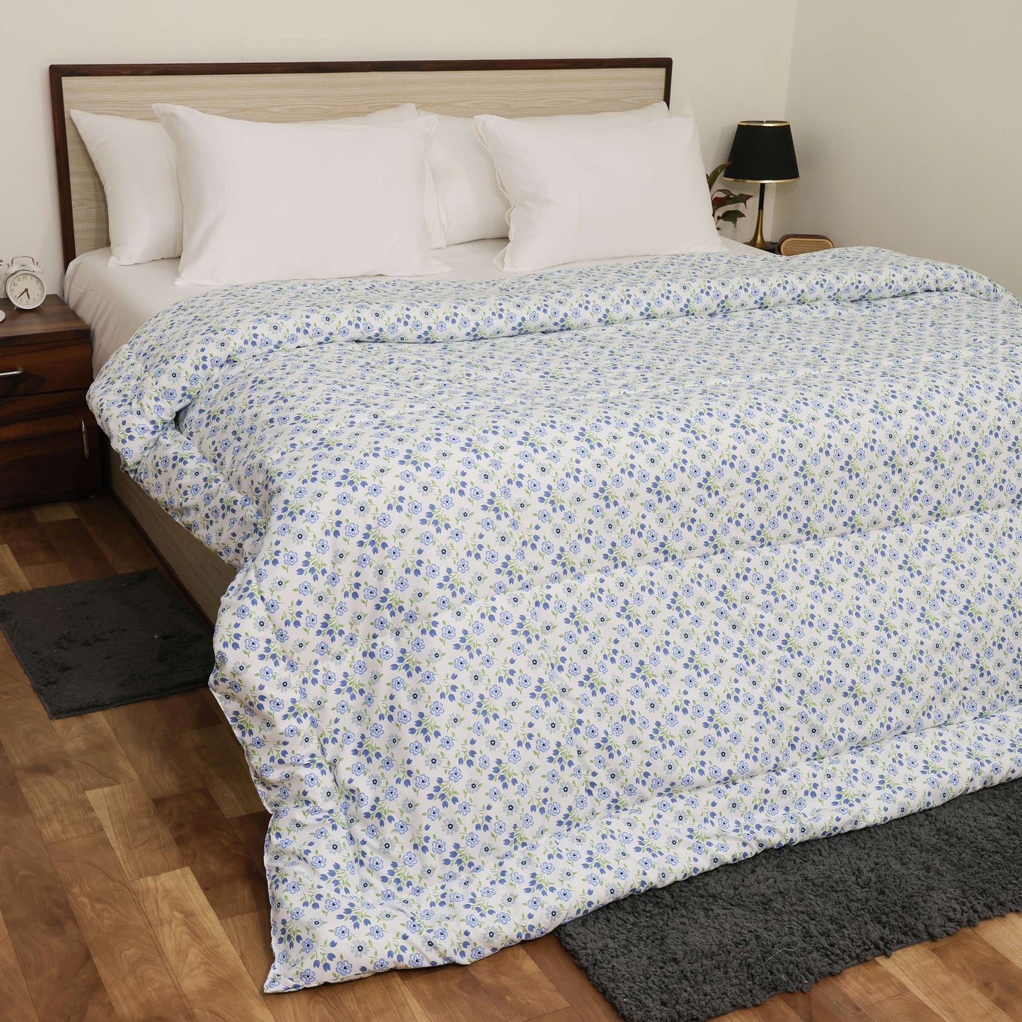 Premium Microfiber Duvet Cover Set | Soft, Durable, Wrinkle-Resistant & Easy-Care Bedding (Blue Floral)