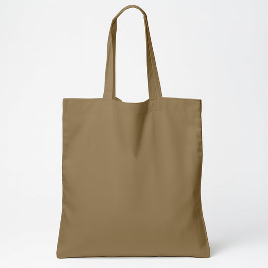 Taupe Cotton Tote Bag 13 x 15 Inch – Reusable Eco-Friendly Canvas Shopping, Travel & Daily Carry Bag