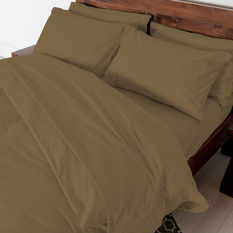 Cotton Duvet Cover – Sateen Weave, Silky Soft & Breathable Bedding Set with Zipper Closure | Long-Staple Cotton Bed Linen | 3-Piece Set (1 Duvet Cover + 2 Pillowcases) - Taupe