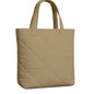 Taupe Microfiber Quilted Tote Bag 13 x 15 Inch – Lightweight, Durable Shoulder Bag for Shopping, Travel & Daily Use
