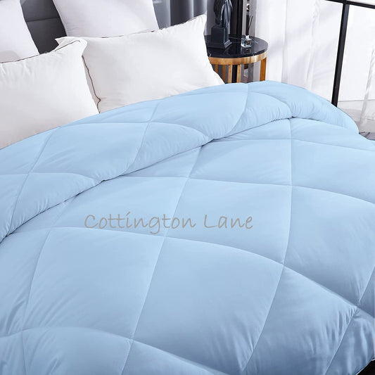 Luxurious Down Alternative Comforter | All Season Warmth Down 1 PC Comforter Set | 100% Microfiber Cover | Down Fiber Duvet Insert | Light Blue
