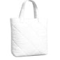 White Microfiber Quilted Tote Bag 13 x 15 Inch – Lightweight, Durable Shoulder Bag for Shopping, Travel & Daily Use
