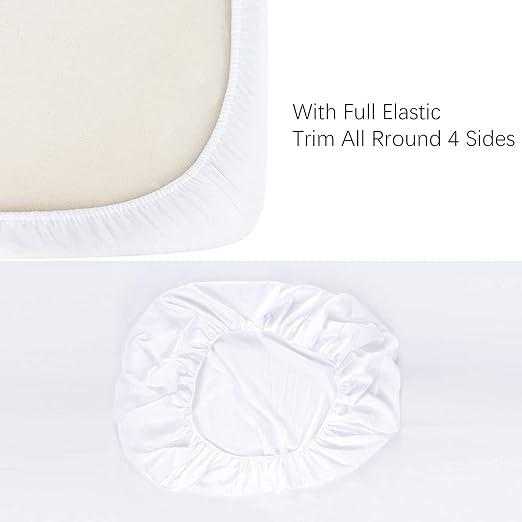 Fitted Cot Crib Sheet | Microfiber Bed Sheets for Newborn Baby Crib Mattress | Deep Pocket All Round Elastic Fitted Crib Sheet for Baby (White)