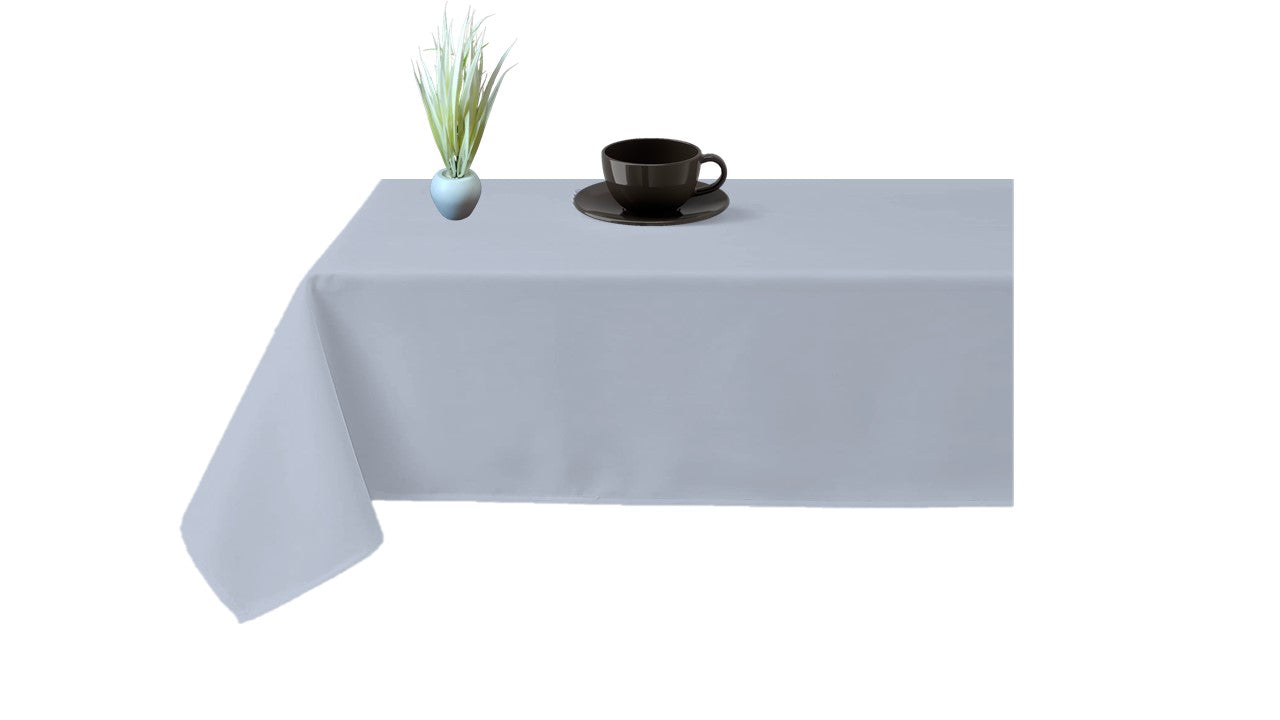 100% Microfiber Table Cover | Washable Rectangle Tablecloth for Parties, Holiday Dinners & Home Use | Durable & Easy-Care Table Cloth | Light Grey