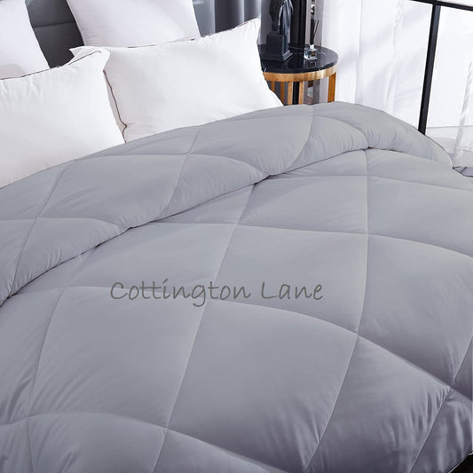 Luxurious Down Alternative Comforter | All Season Warmth Down 1 PC Comforter Set | 100% Microfiber Cover | Down Fiber Duvet Insert | Light Grey