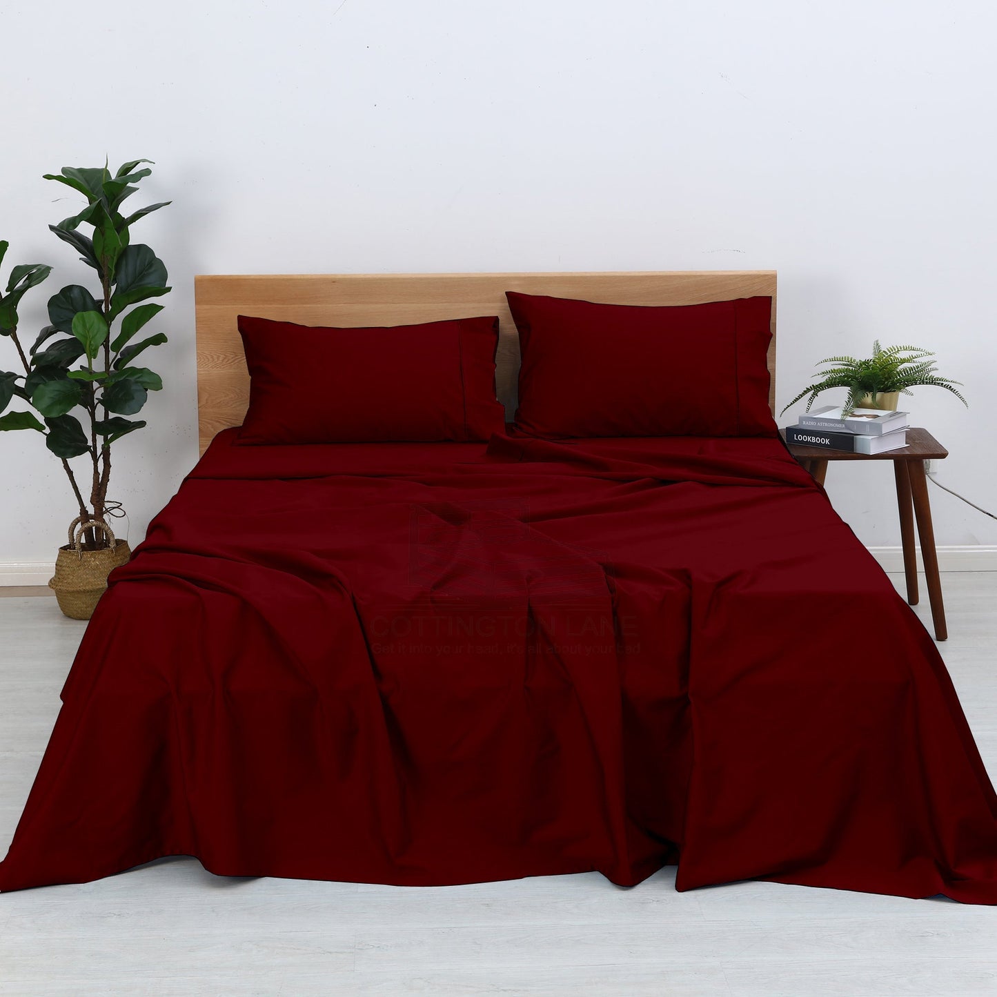 4 Piece Premium Sheet Set - 100% Egyptian Cotton - Soft & Cooling Luxury Hotel Sheets - Burgundy