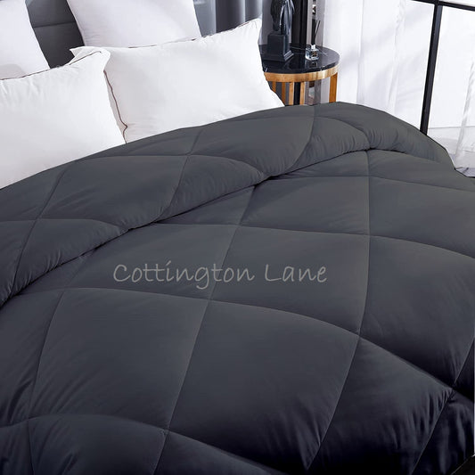 Luxurious Down Alternative Comforter | All Season Warmth Down 1 PC Comforter Set | 100% Microfiber Cover | Down Fiber Duvet Insert | Dark Grey