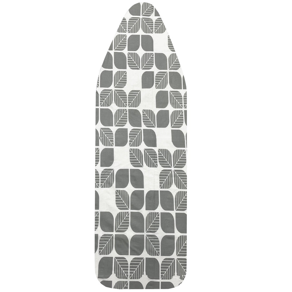 Ironing Board Cover | Heat-Reflective, Scorch & Stain Resistant | Fits Standard Wide Boards | Durable Ironing Mat | Grey Leafs Print