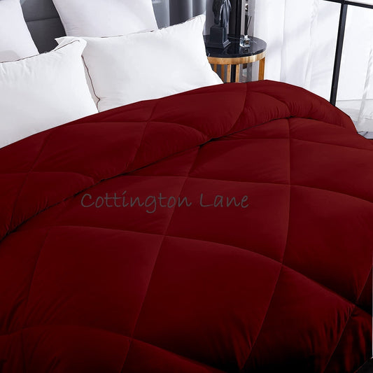 Luxurious Down Alternative Comforter | All Season Warmth Down 1 PC Comforter Set | 100% Microfiber Cover | Down Fiber Duvet Insert | Burgundy