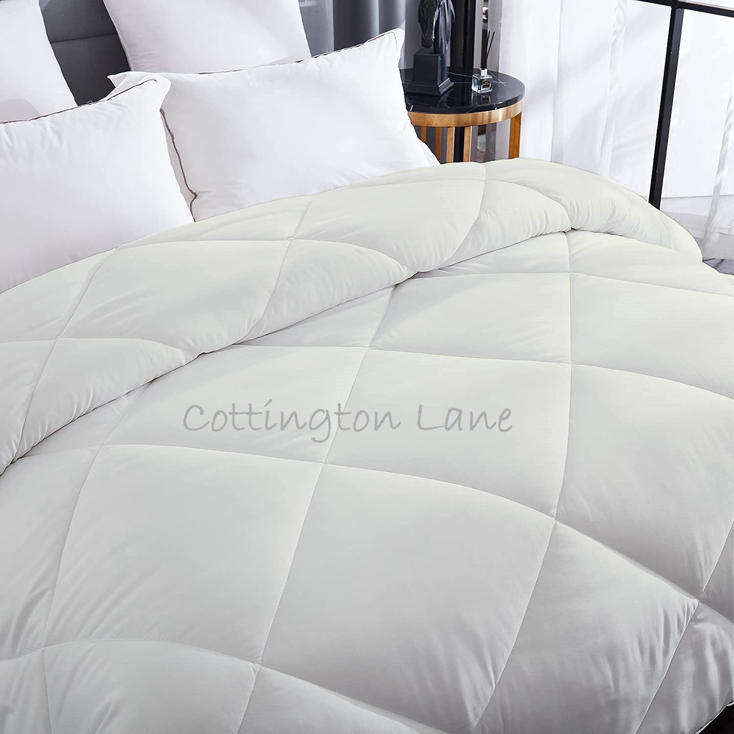 Luxurious Down Alternative Comforter | All Season Warmth Down 1 PC Comforter Set | 100% Microfiber Cover | Down Fiber Duvet Insert | Ivory