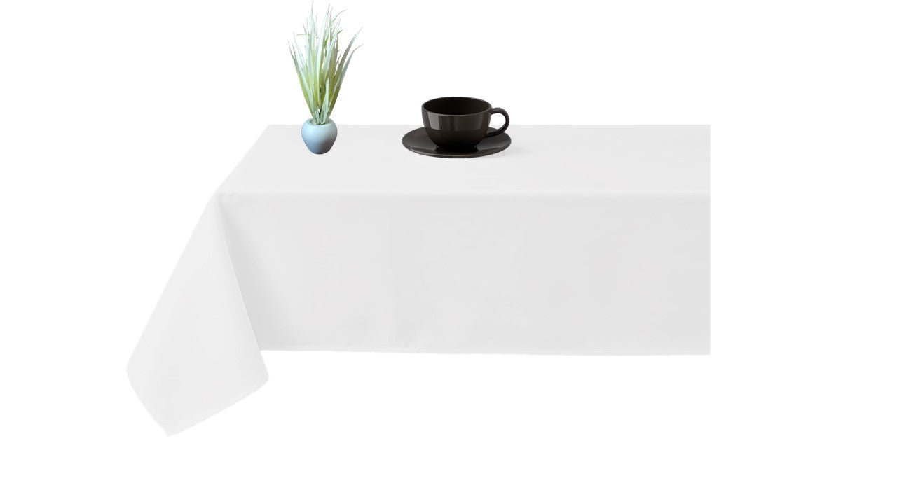 100% Microfiber Table Cover | Washable Rectangle Tablecloth for Parties, Holiday Dinners & Home Use | Durable & Easy-Care Table Cloth | White