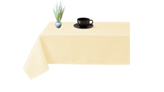 100% Microfiber Table Cover | Washable Rectangle Tablecloth for Parties, Holiday Dinners & Home Use | Durable & Easy-Care Table Cloth | Cream