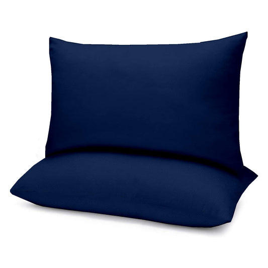 Microfiber Filled Bed Pillows for Sleeping | Takiya Combo Set of 2 for Bed Room | Super Soft Pillow Fillers for Back, Side, and Stomach Sleepers, Navy Blue