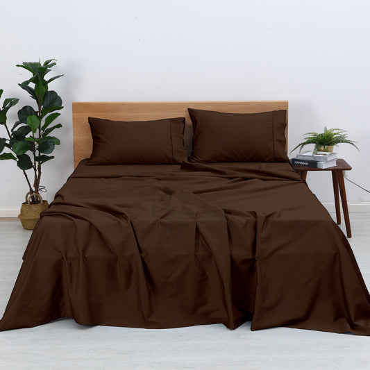 4 Piece Premium Sheet Set - 100% Egyptian Cotton - Soft & Cooling Luxury Hotel Sheets - Chocolate