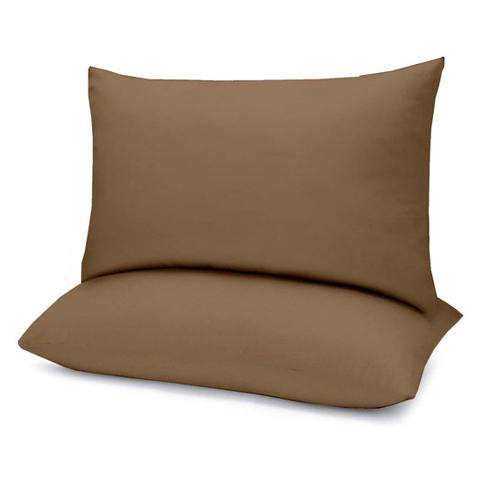 Microfiber Filled Bed Pillows for Sleeping | Takiya Combo Set of 2 for Bed Room | Super Soft Pillow Fillers for Back, Side, and Stomach Sleepers, Taupe
