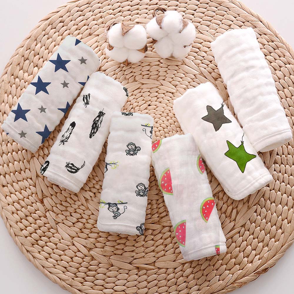 Muslin Burp Cloths for Babies – 6-Layer Baby Burp Cloth Set | Pack of 2 | Soft & Absorbent Burp Cloths for Baby Boys & Girls | 20 x 10 Inches/White