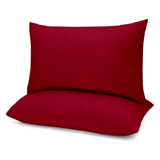 Microfiber Filled Bed Pillows for Sleeping | Takiya Combo Set of 2 for Bed Room | Super Soft Pillow Fillers for Back, Side, and Stomach Sleepers, Burgundy