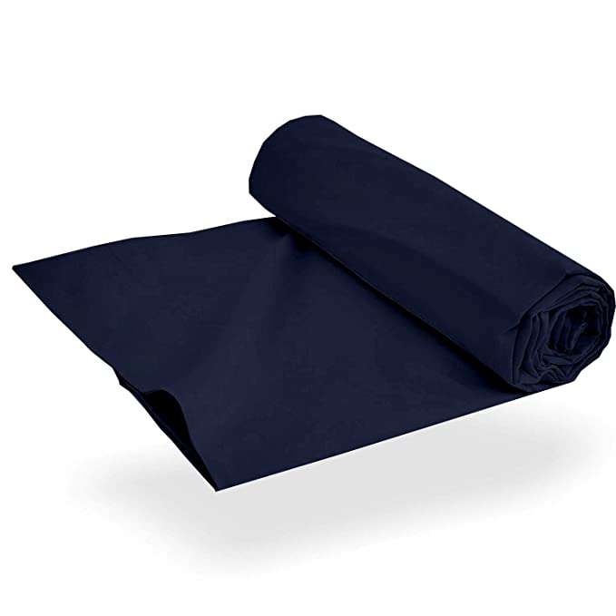 Super Soft Microfiber Flat Sheet | Fade & Wrinkle Resistant | Hypoallergenic Hotel Luxury Bedding | 1 Top Sheet Only (Navy Blue)