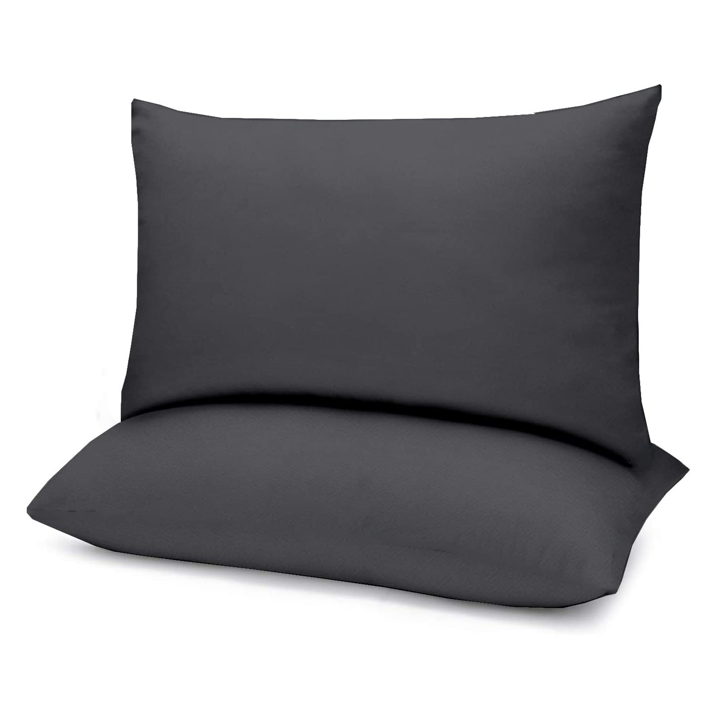 Microfiber Filled Bed Pillows for Sleeping | Takiya Combo Set of 2 for Bed Room | Super Soft Pillow Fillers for Back, Side, and Stomach Sleepers, Dark Grey