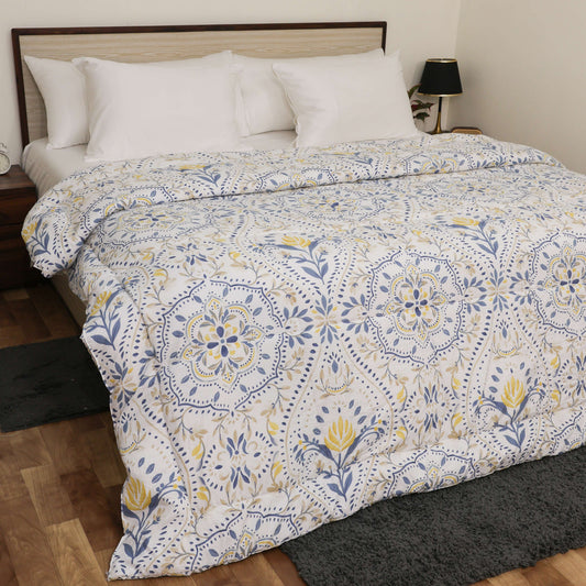 Luxurious Down Alternative AC Comforter | All Season Warmth Down 1 PC Comforter Set | 100% Microfiber Cover | Down Fiber Duvet Insert (Batik Beauty Print)
