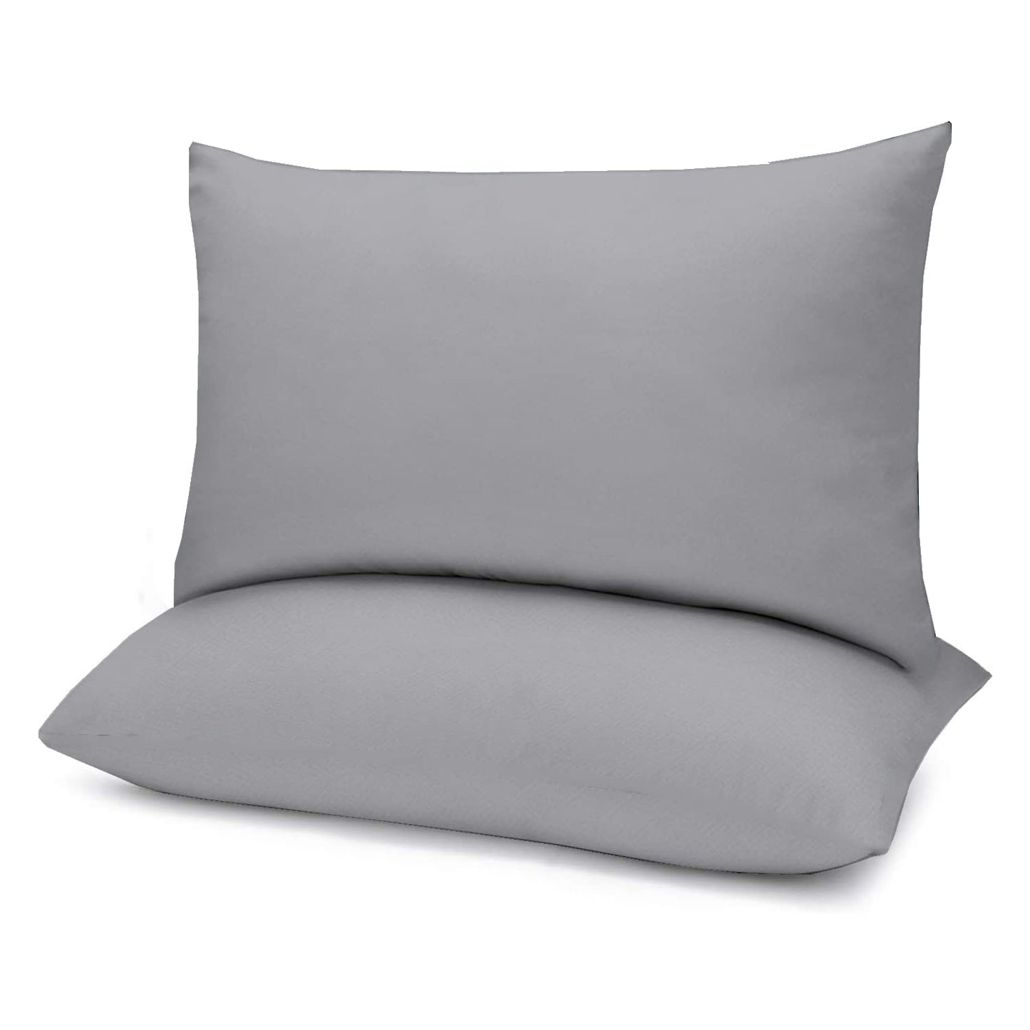 Microfiber Filled Bed Pillows for Sleeping | Takiya Combo Set of 2 for Bed Room | Super Soft Pillow Fillers for Back, Side, and Stomach Sleepers, Light Grey