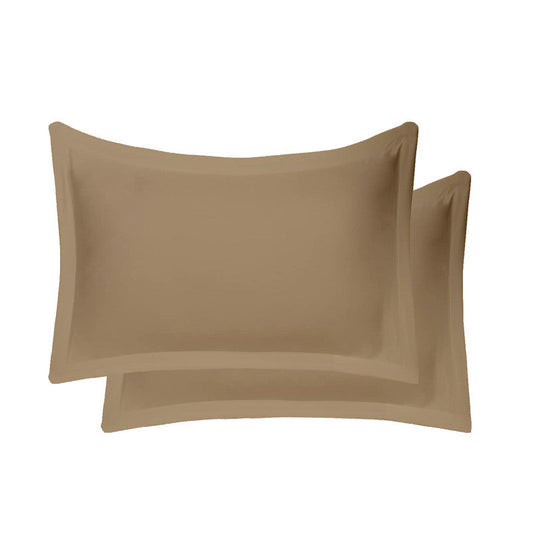 100% Egyptian Cotton Oxford Pillowcases | 400 TC Egyptian Quality Set of 2 Oxford Pillow Cases | Breathable Cool Ultra Silky Soft 2 PC Oxford Pillow Cover, Taupe