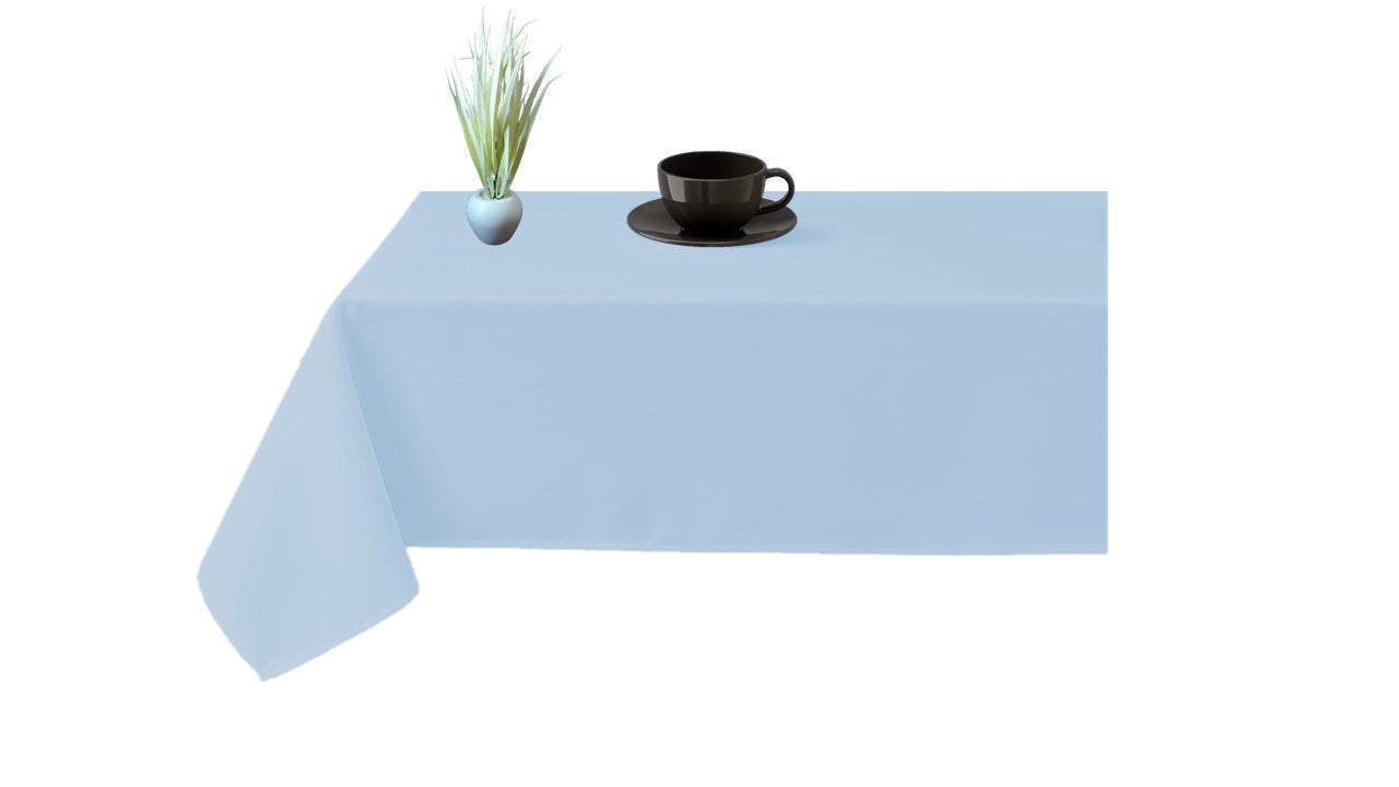 100% Microfiber Table Cover | Washable Rectangle Tablecloth for Parties, Holiday Dinners & Home Use | Durable & Easy-Care Table Cloth | Light Blue
