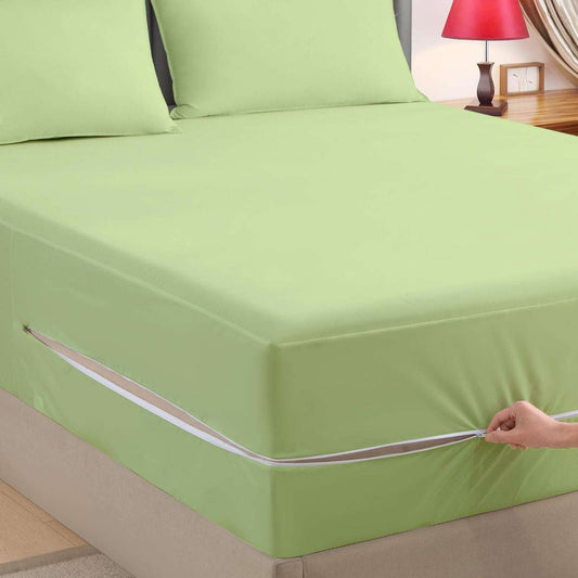 Zipper Fitted Sheet | Super Soft Microfiber | Wrinkle, Fade & Stain Resistant | Hypoallergenic Hotel Luxury Bedding | 1 Piece Only (Sage)