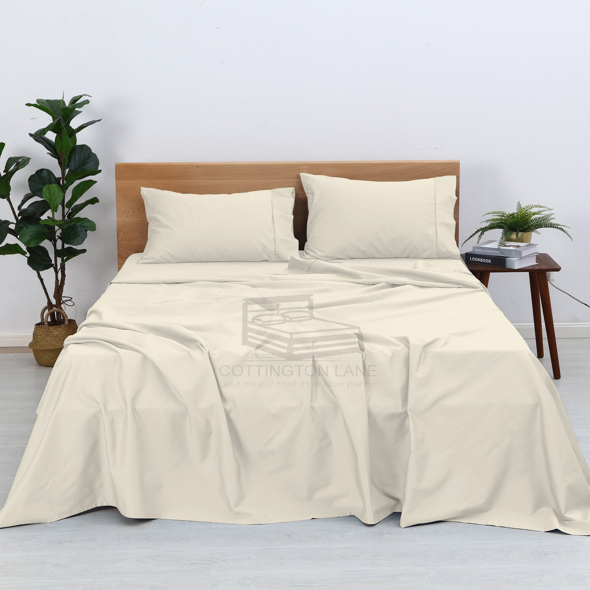 4 Piece Premium Sheet Set - 100% Egyptian Cotton - Soft & Cooling Luxury Hotel Sheets - Ivory