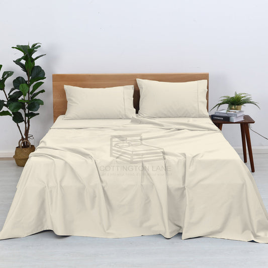 4 Piece Premium Sheet Set - 100% Egyptian Cotton - Soft & Cooling Luxury Hotel Sheets - Ivory